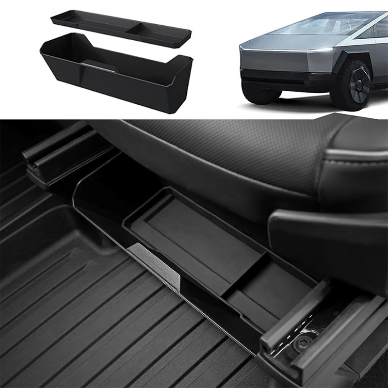 Front Under Seat Storage Box with Silicone Pad - For Tesla Cybertruck (2024)