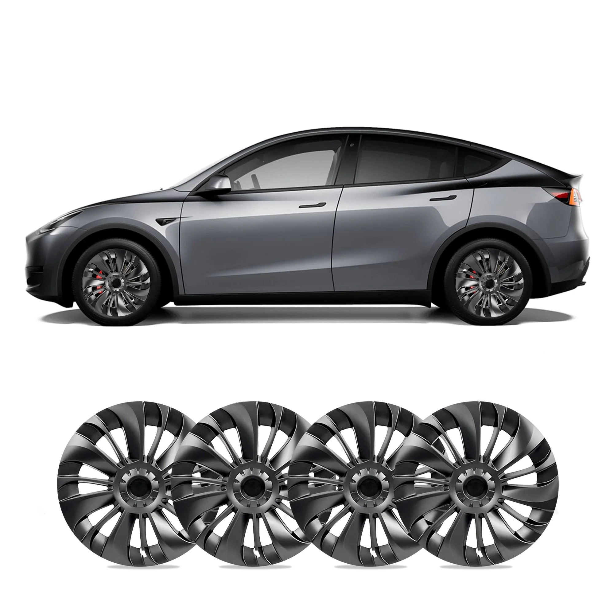 Model Y 19'' Gemini Wheels Cover Hubcaps Replacement 4PCS for Tesla (2020-2024)