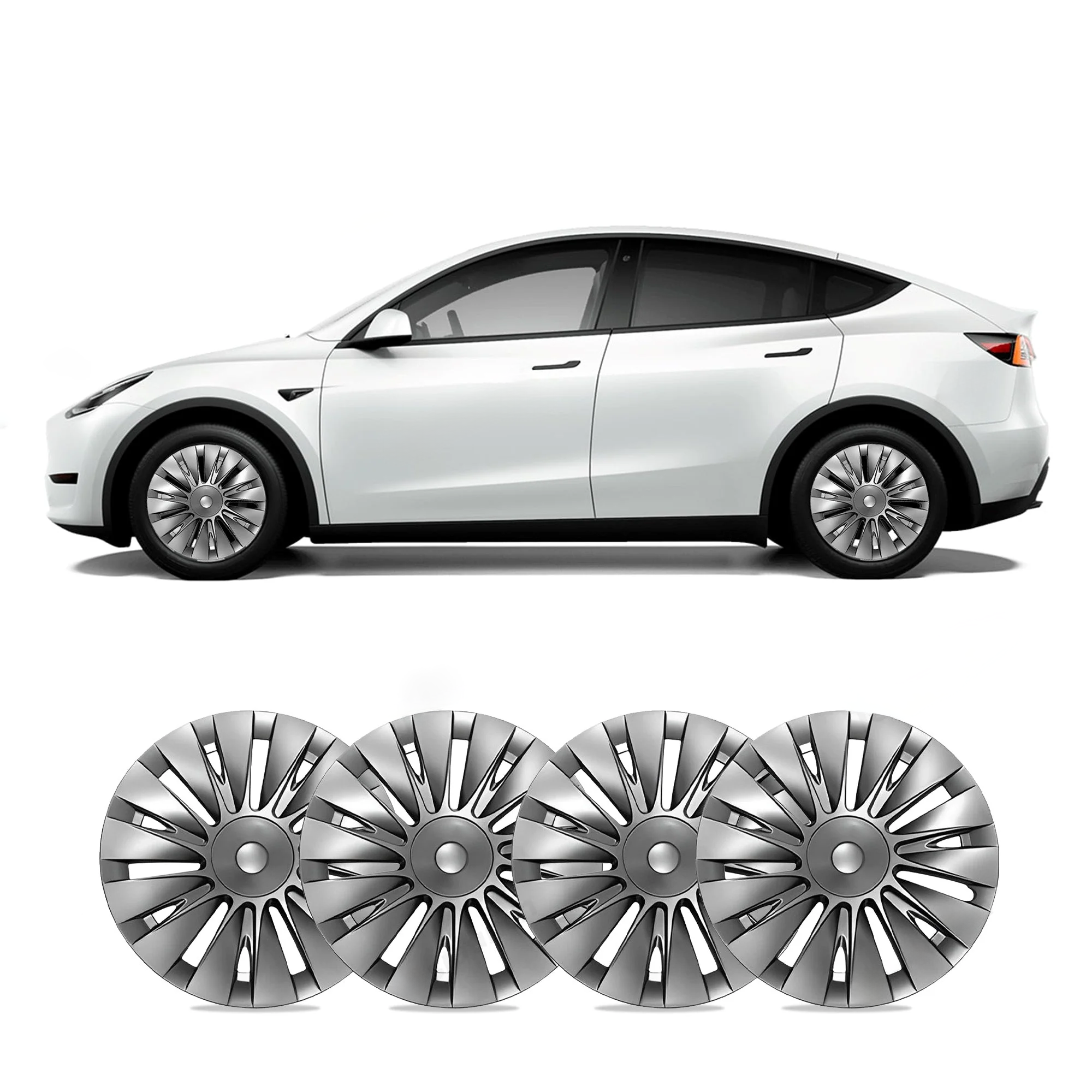 Model Y 19'' Gemini Wheels Cover Hubcaps Replacement 4PCS for Tesla (2020-2024)