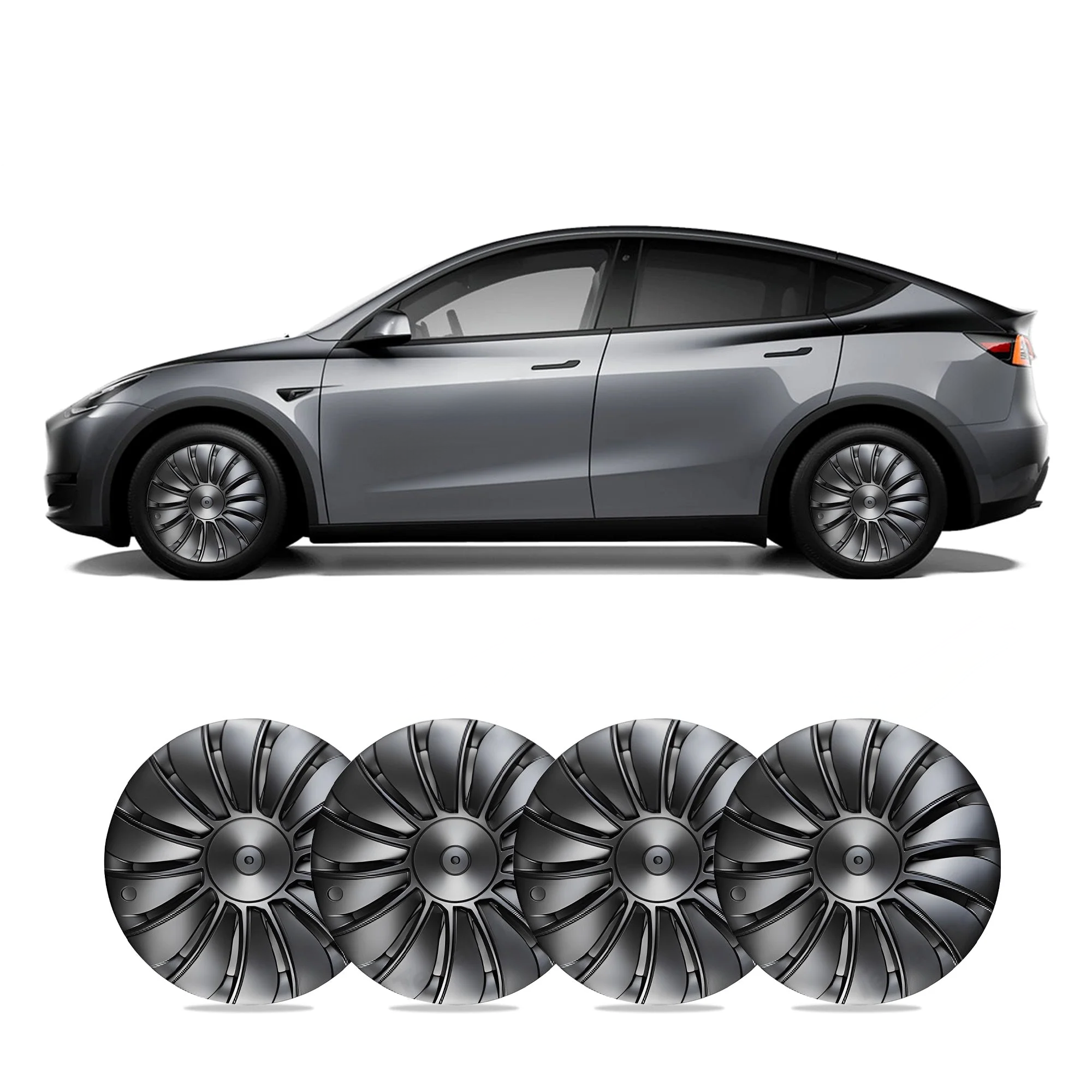 Model Y 19'' Gemini Wheels Cover Hubcaps Replacement 4PCS for Tesla (2020-2024)