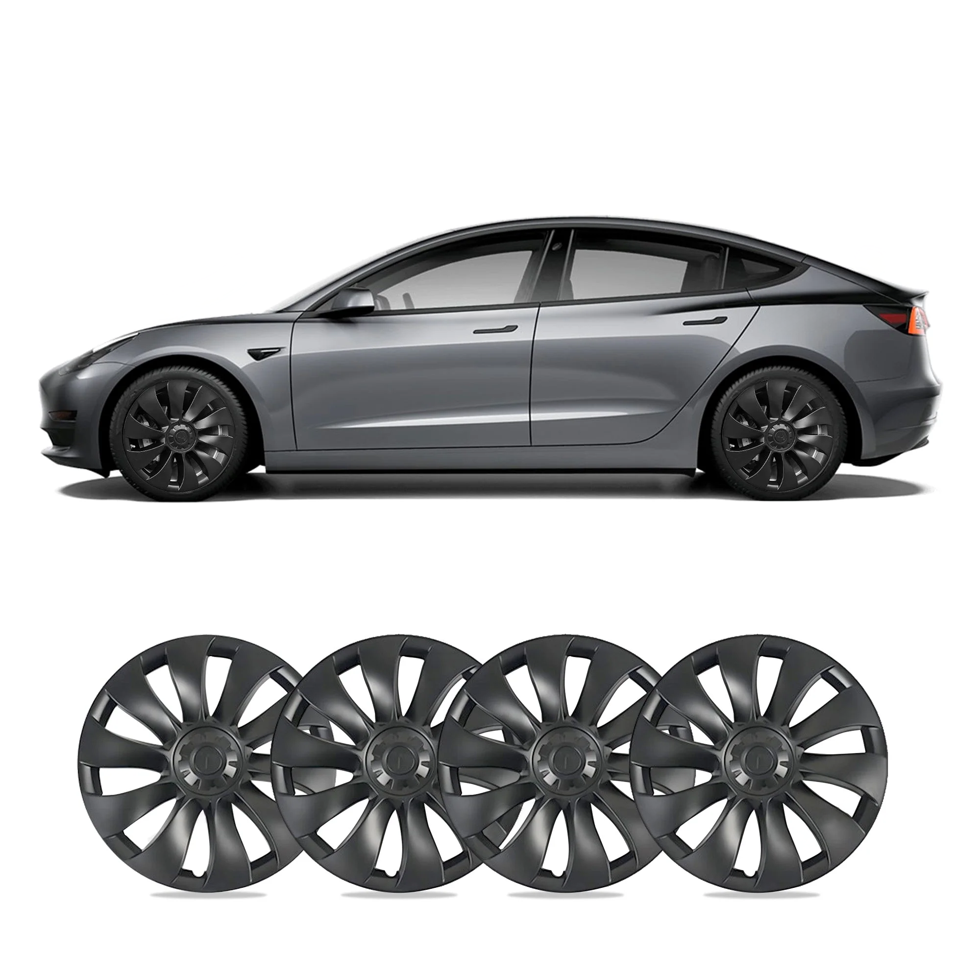 18'' Aero Wheel Cover Hubcaps Replacement (4pcs) – For Tesla Model 3 (Highland)/Y (2017-2024)