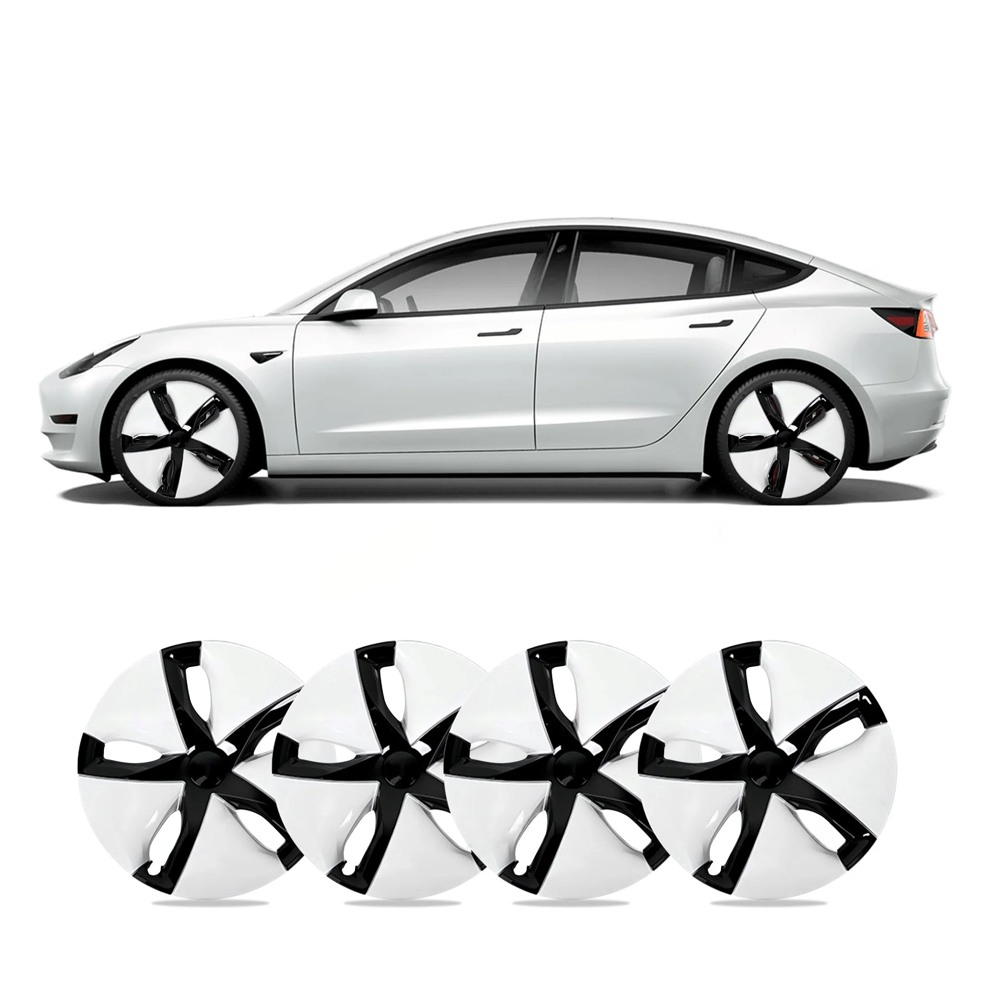 18'' Aero Wheel Cover Hubcaps Replacement (4pcs) – For Tesla Model 3 (Highland)/Y (2017-2024)