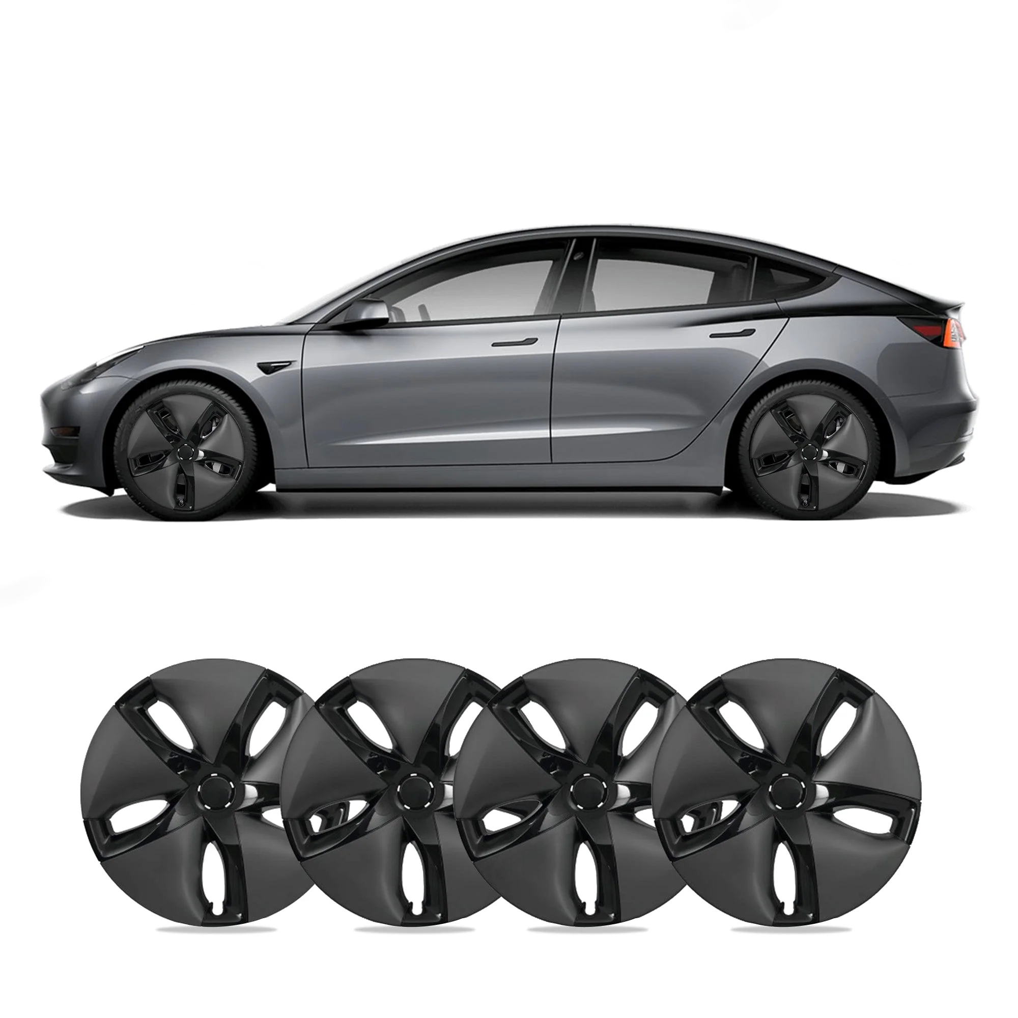 18'' Aero Wheel Cover Hubcaps Replacement (4pcs) – For Tesla Model 3 (Highland)/Y (2017-2024)