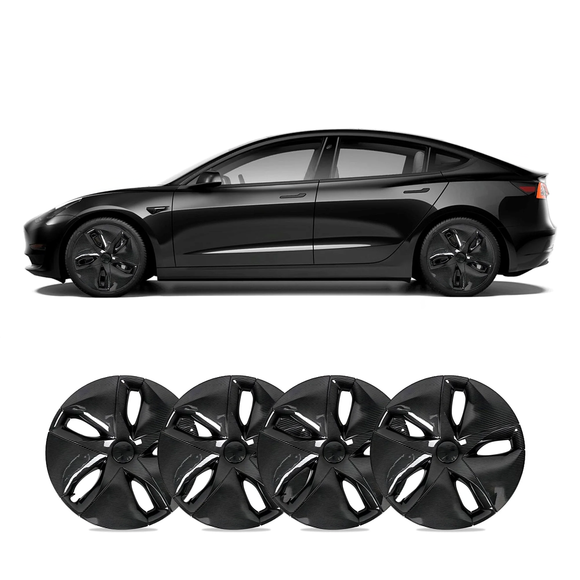 18'' Aero Wheel Cover Hubcaps Replacement (4pcs) – For Tesla Model 3 (Highland)/Y (2017-2024)