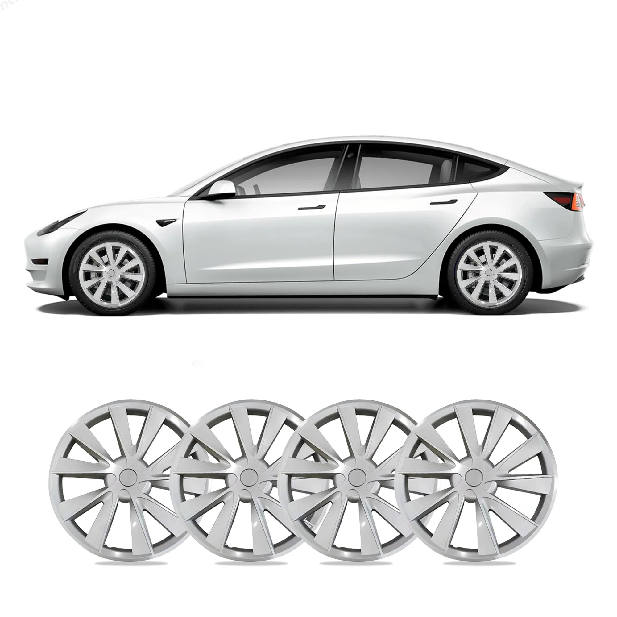 18'' Aero Wheel Cover Hubcaps Replacement (4pcs) – For Tesla Model 3 (Highland)/Y (2017-2024)