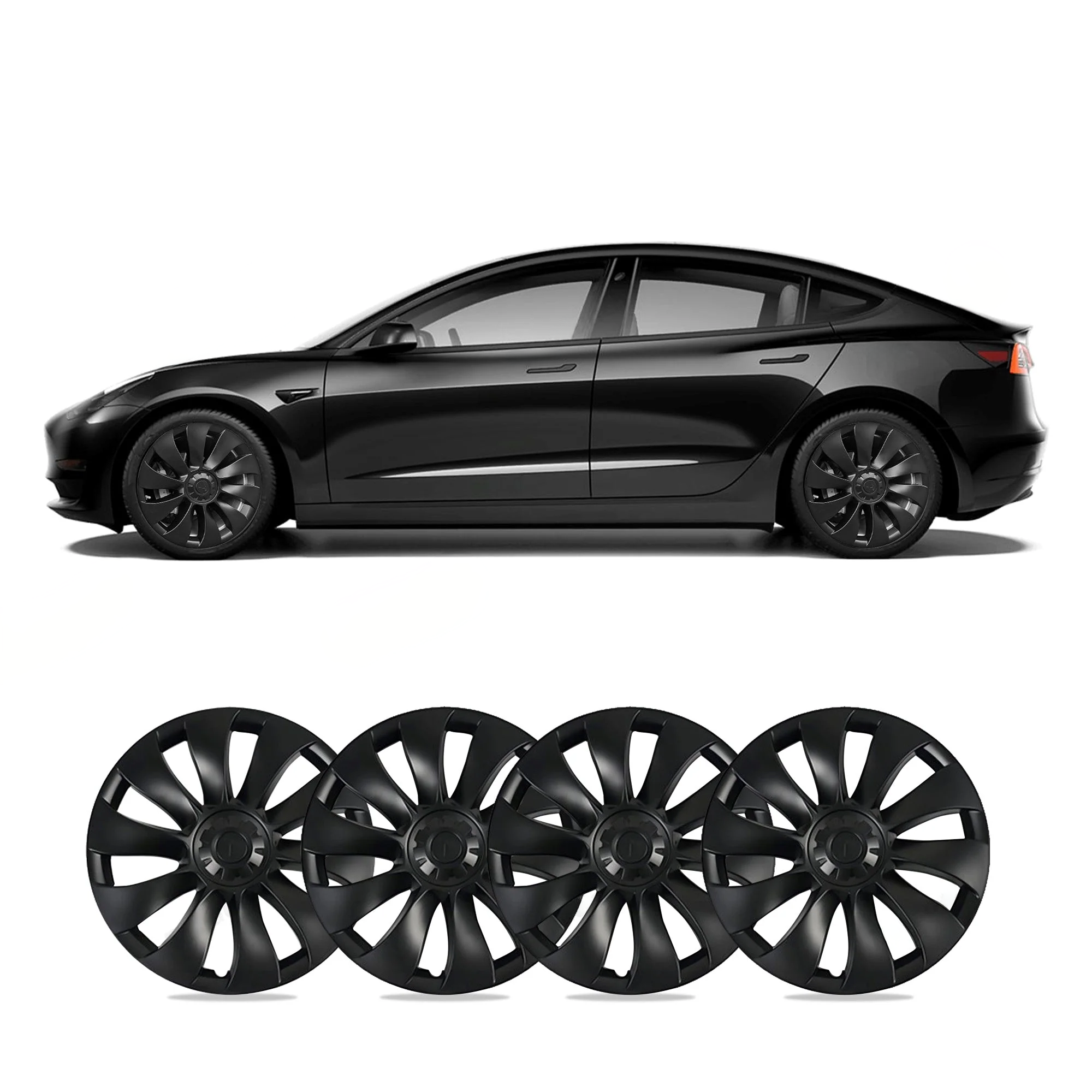 18'' Aero Wheel Cover Hubcaps Replacement (4pcs) – For Tesla Model 3 (Highland)/Y (2017-2024)