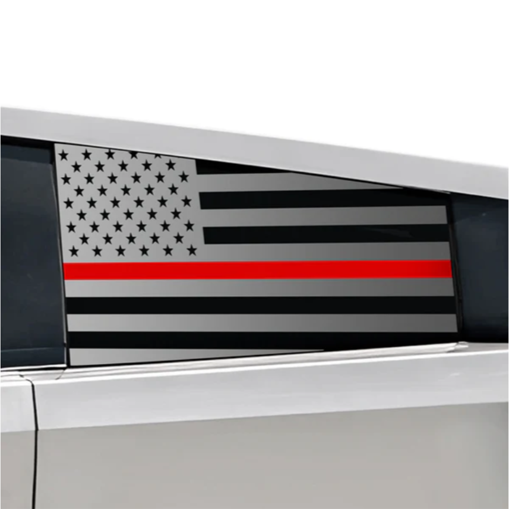 Rear Window American Flag Vinyl Stickers (2PCS) - For Tesla Cybertruck (2024)