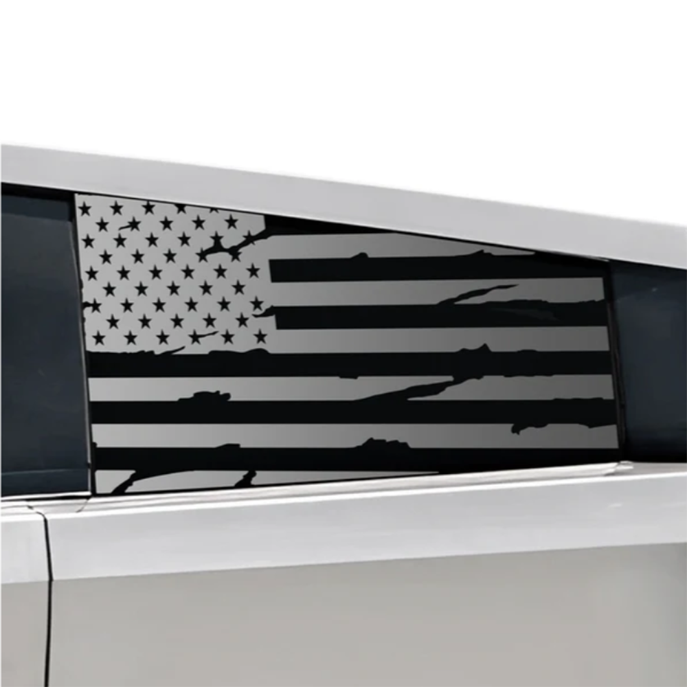 Rear Window American Flag Vinyl Stickers (2PCS) - For Tesla Cybertruck (2024)