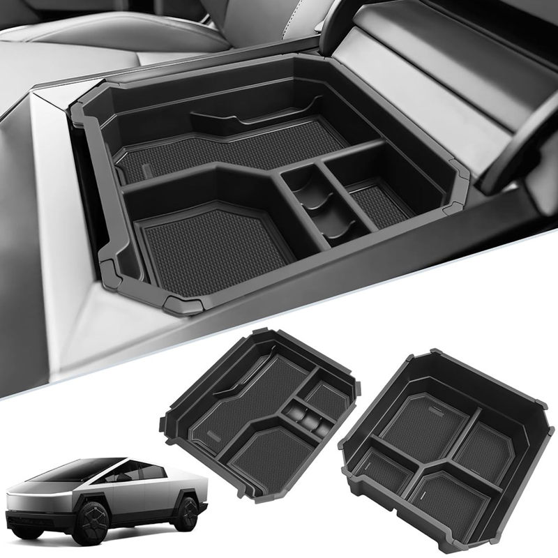 Double-layer Center Console Storage Tray (2-pack) - For Tesla Cybertruck (2024)