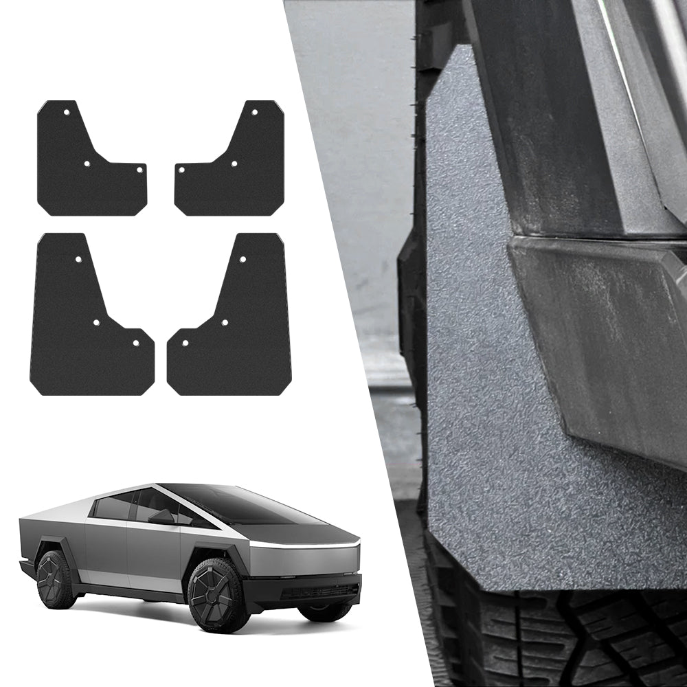 Flexible and Bendable Mud Flaps Splash Guards Front Rear Mudguard Kit - For Tesla Cybertruck (2024)