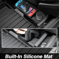 Front Under Seat Storage Box with Silicone Pad - For Tesla Cybertruck (2024)