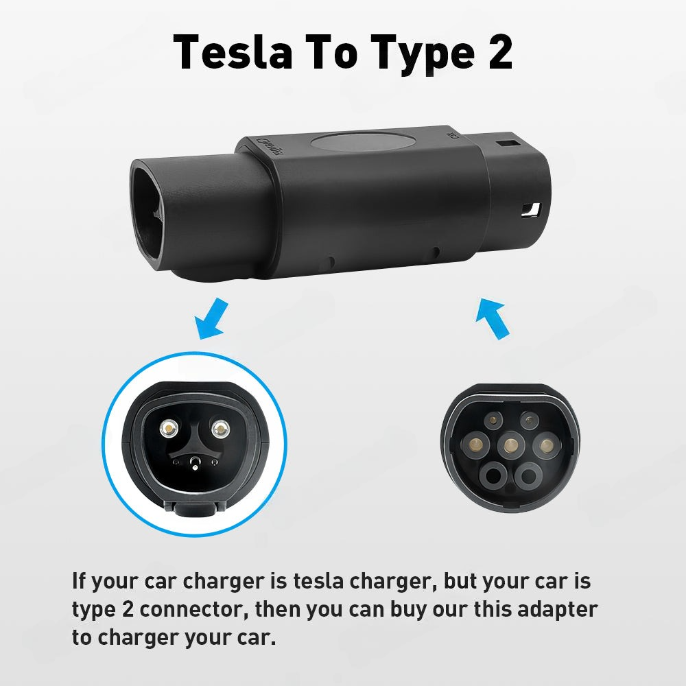 NACS/Tesla to Type 2 EV Charge Adapter - For All Tesla Models (2012-2024)