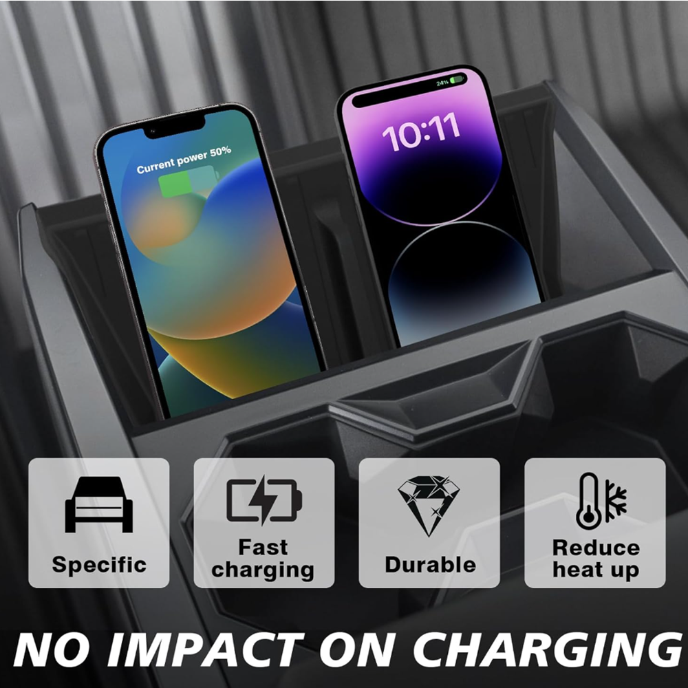 Central Console Wireless Charging Anti-Slip Silicone Pad - For Tesla Cybertruck (2024)