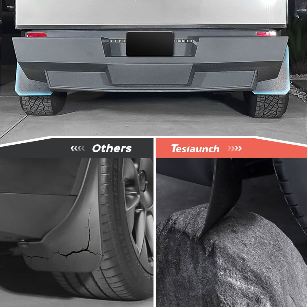 Flexible and Bendable Mud Flaps Splash Guards Front Rear Mudguard Kit - For Tesla Cybertruck (2024)