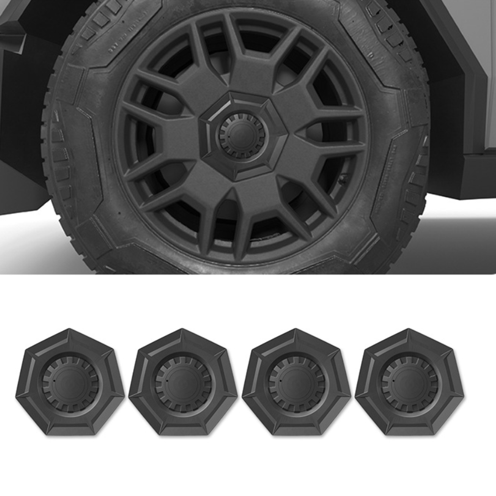 Heptagonal Center Hub Caps Lug Nut Covers (4 Pcs) - For Tesla Cybertruck (2024)