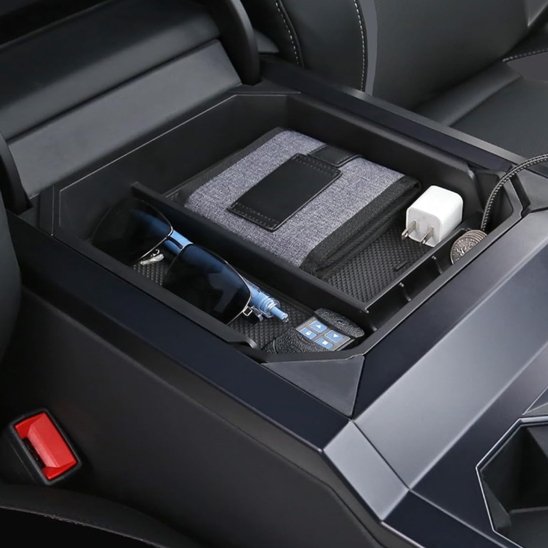 Double Layer Center Console Organizer Armrest Storage Box - For Tesla Cybertruck (2024)