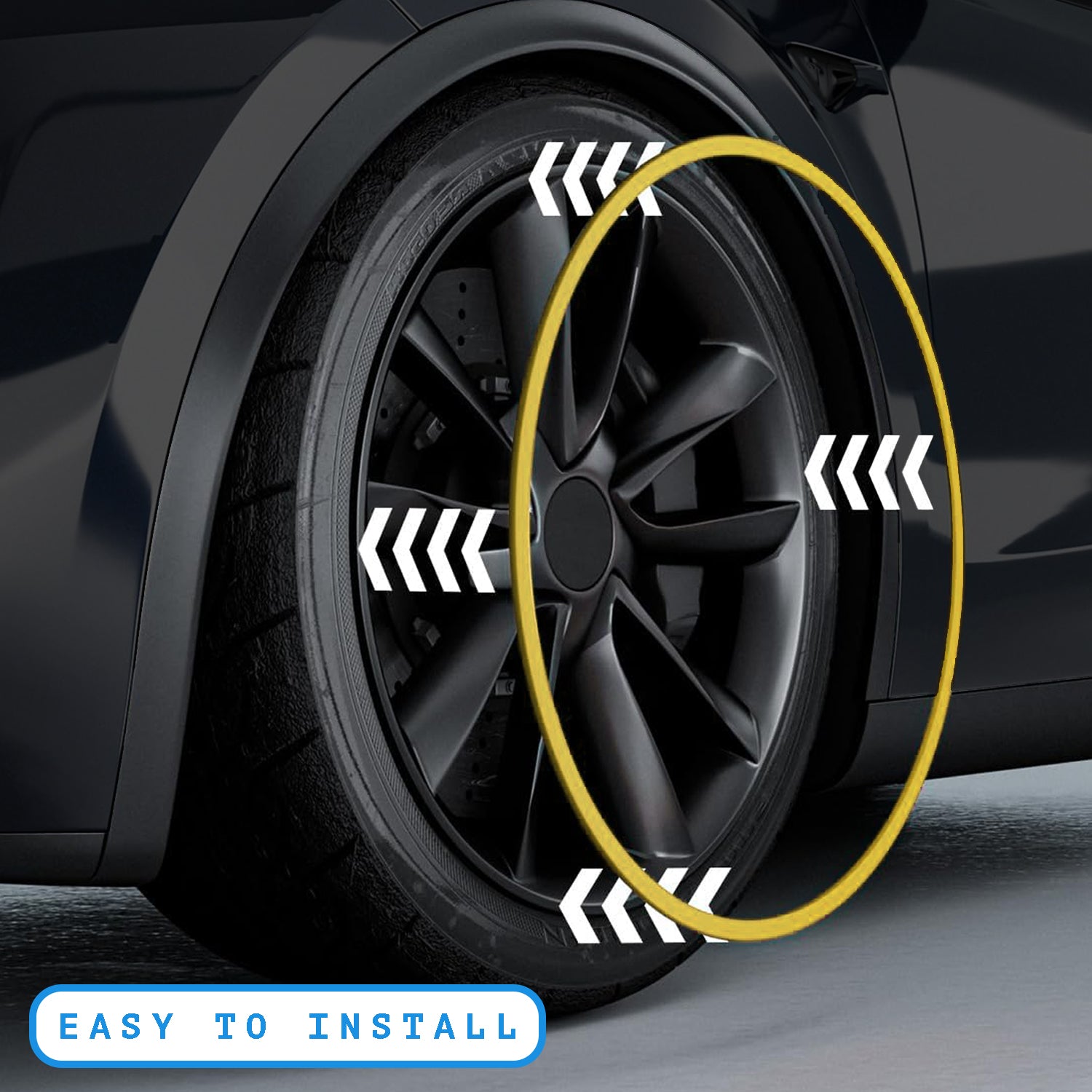 Black Aluminum Alloy Wheel Rim Protectors (4pcs) – Fit All Cars