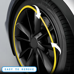 White Aluminum Alloy Wheel Rim Protector - Fits All Cars (4pcs）