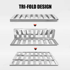 Full-Width Aluminum Tri-Fold Ramps with Load Straps - For Tesla Cybertruck (2024)