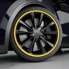 Yellow Aluminum Alloy Wheel Rim Protector - Fits All Cars (4pcs）