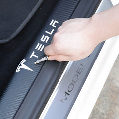 Tesla Carbon Fiber Door Sill Protector Sticker for Model 3