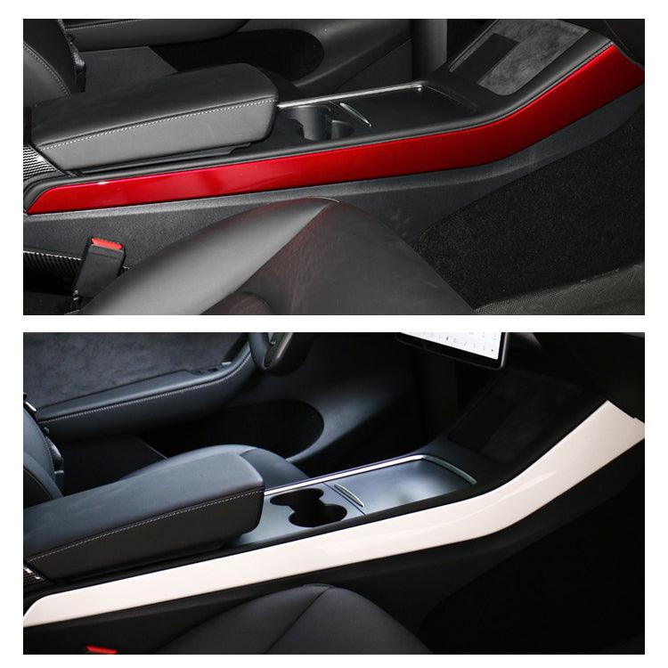 Center Console Side Panel Caps Carbon Fiber Pattern ABS Gen. 2 – For Tesla Model 3/Y (2021-2024)