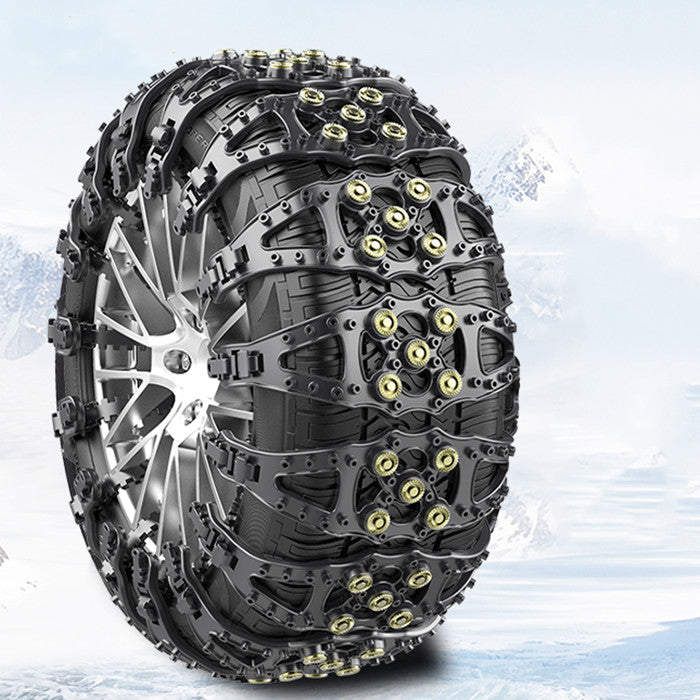 Fishbone Style Anti-Slip Snow Chains – Universal Fit for All Cars (165-245mm)