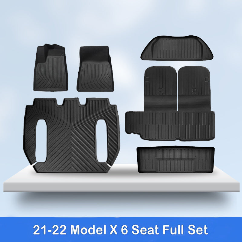 All-Weather TPE Floor Mats & Cargo Liner Set – For Tesla Model X (2021-2024)