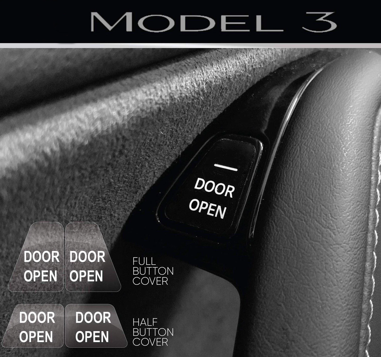 Tesla Model3/Y Unlock Door Switch Decals - Night Glowing Or White (2017-2023)