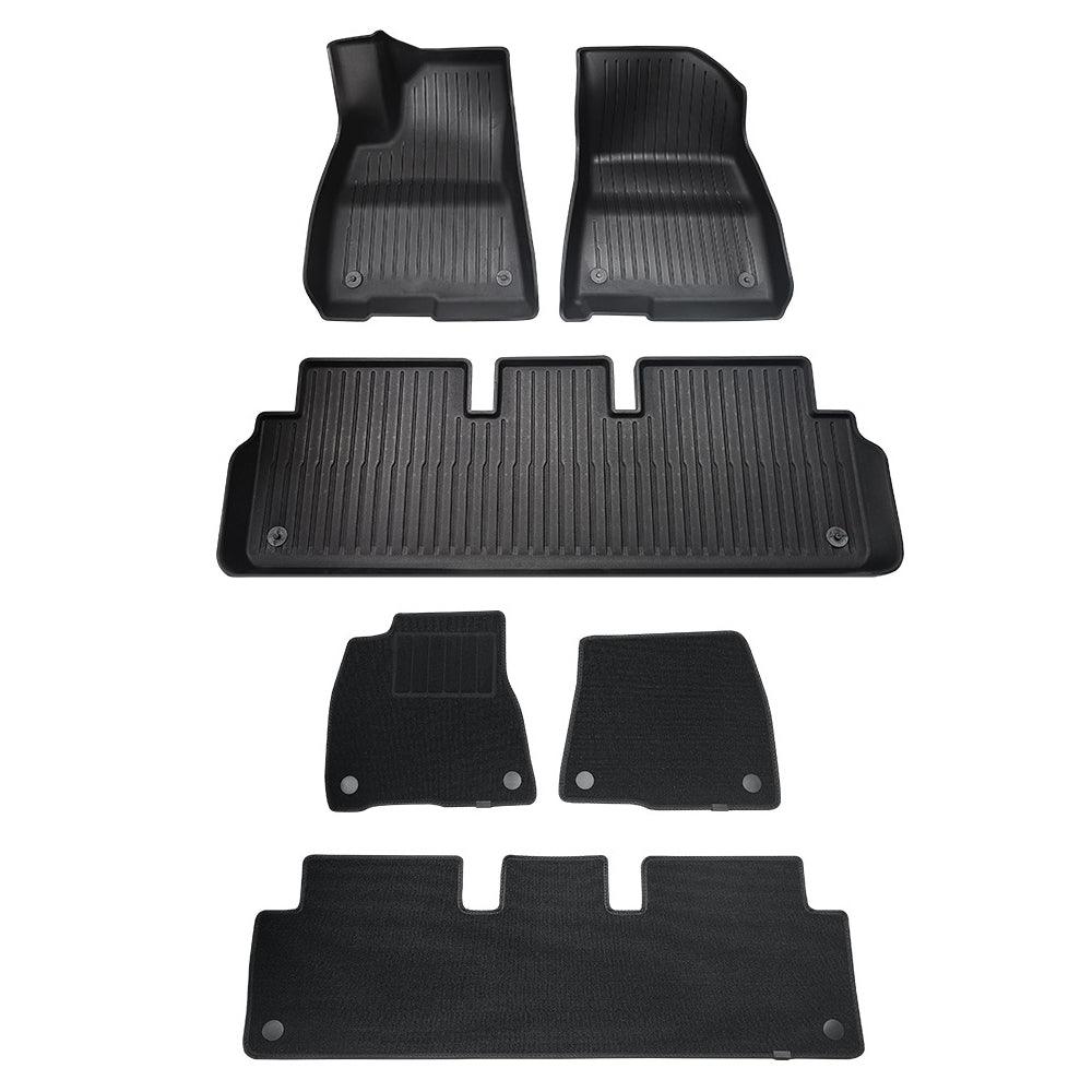 All-Weather Double Layer Flocking TPE Floor Mats – For Tesla Model 3 (2021-2023)