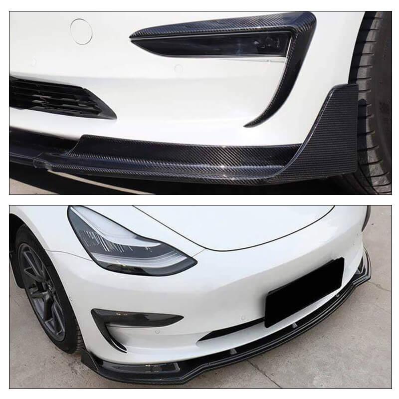 Carbon Fiber Front Bumper Lip Kit – For Tesla Model 3 (2017-2024)