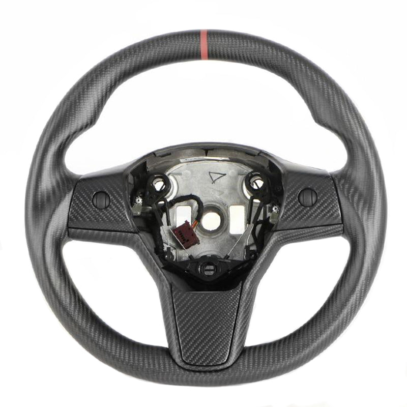 Full Carbon Fiber Steering Wheel – For Tesla Model 3/Y (2017-2024)