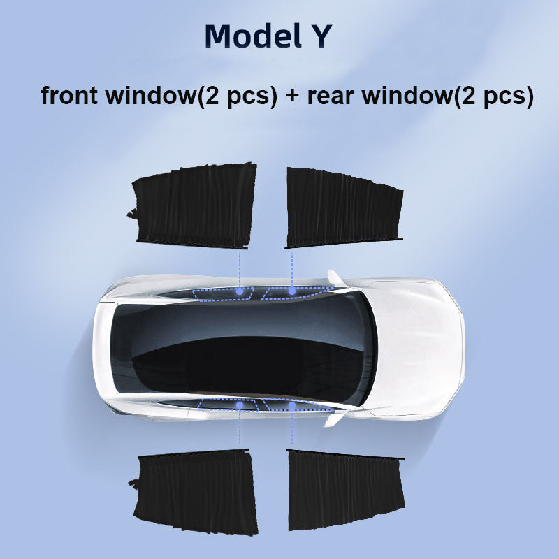 Tesla Side Window Track Slide Privacy Curtain Sunshade For Model 3/Y