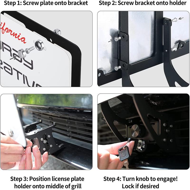 No Drill Anti-Theft Front License Plate Holder – For Tesla Model 3/Y (2017-2023)