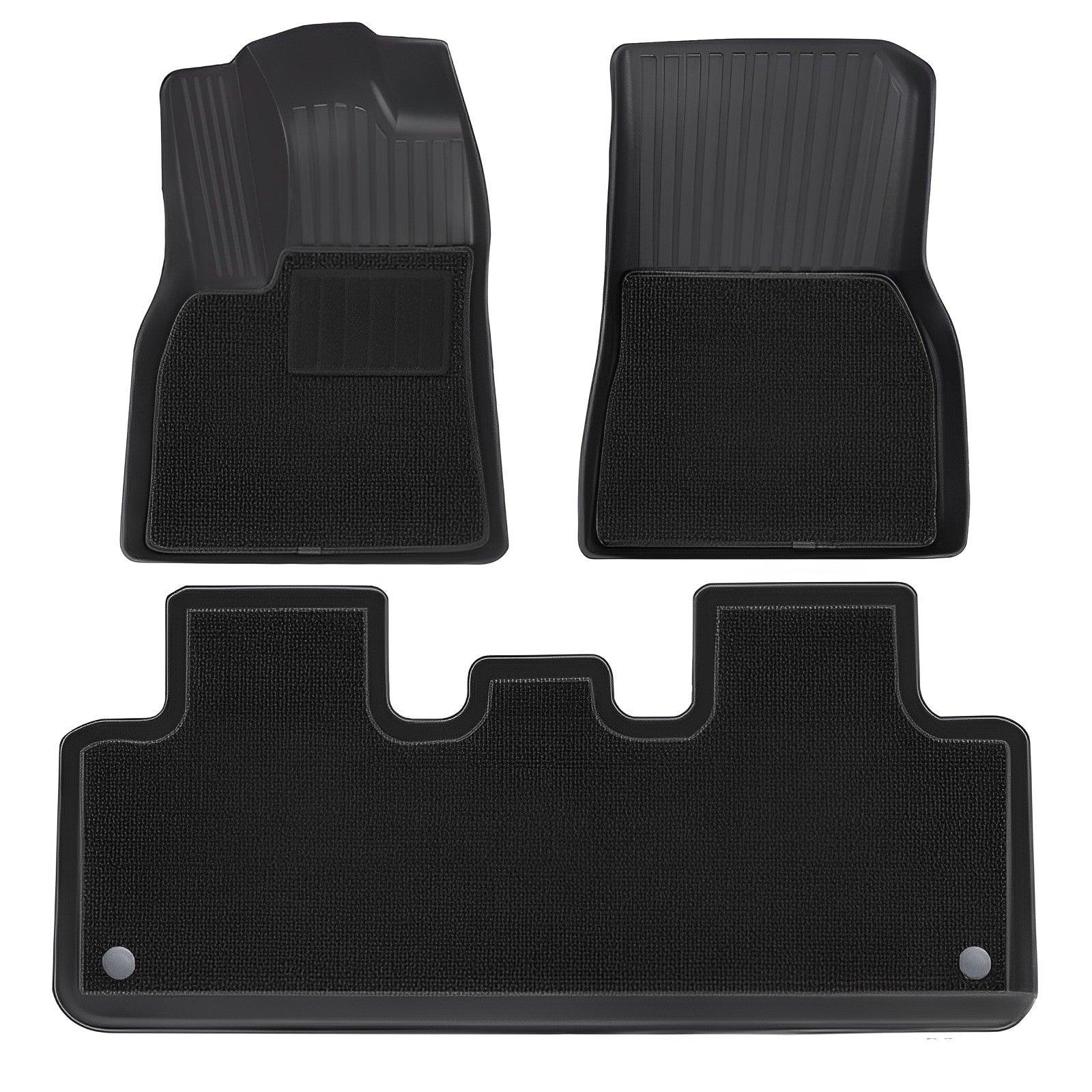 All-Weather Floor Mats Double Layer Flocking TPE – For Tesla Model Y (2020-2024)