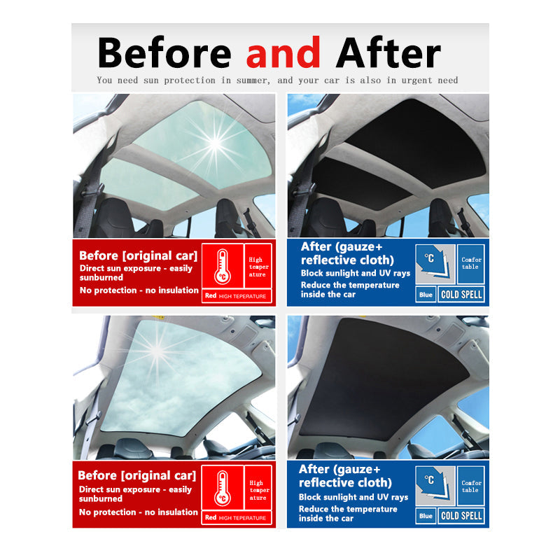 Sunroof Sunshades for Openable Sunroofs and Panoramic Sunroofs – For Tesla Model S (2012-2024)