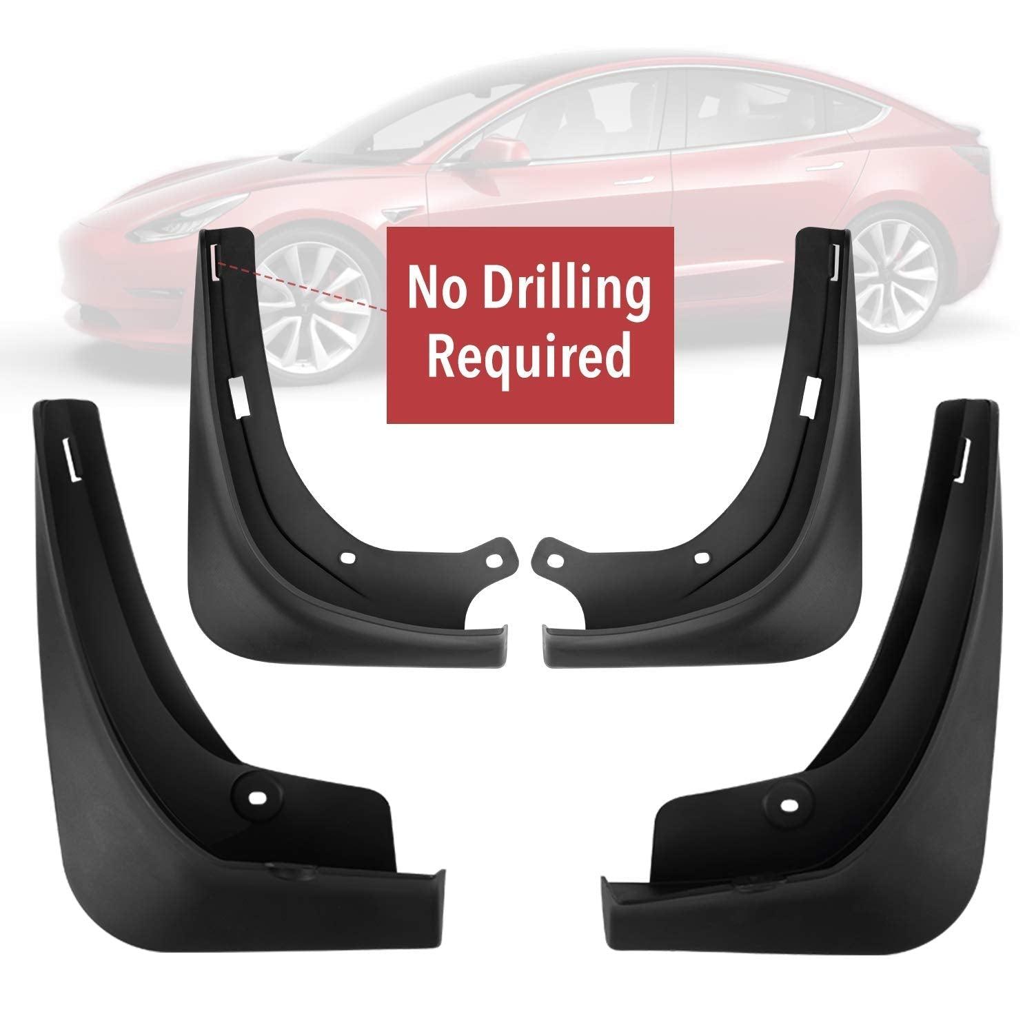 Mud Flaps Splash Guards Full Protection Kit – For Tesla Model 3 (2017-2023)