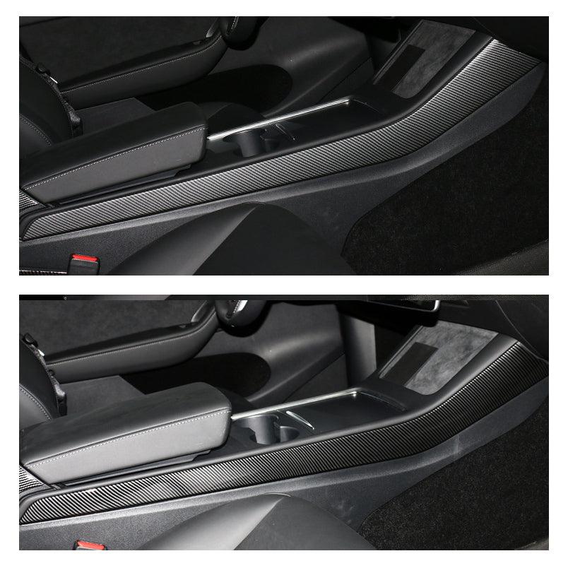 Center Console Side Panel Caps Carbon Fiber Pattern ABS Gen. 2 – For Tesla Model 3/Y (2021-2024)