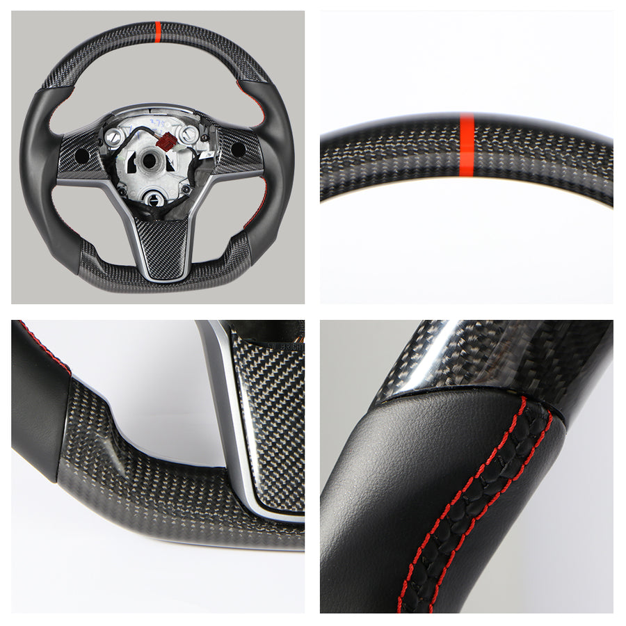 Carbon Fiber Steering Wheel – For Tesla Model 3/Y