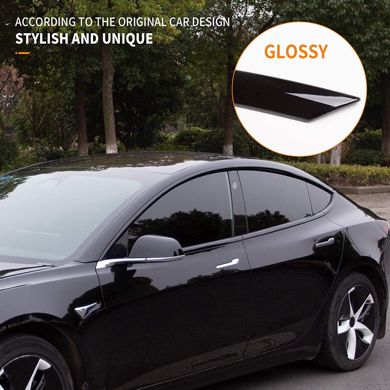 Tesla Model 3/Y Chrome Delete Kit, Windows Glossy Matte Black Cover Kit (10 Pcs) (2017-2023)