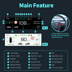 4.6" Ultra Mini Screen Display – For Tesla Model 3/Y