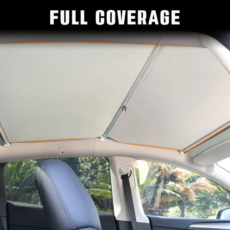 Retractable Full Coverage Sunshade – For Tesla Model 3/Y (2017-2024)