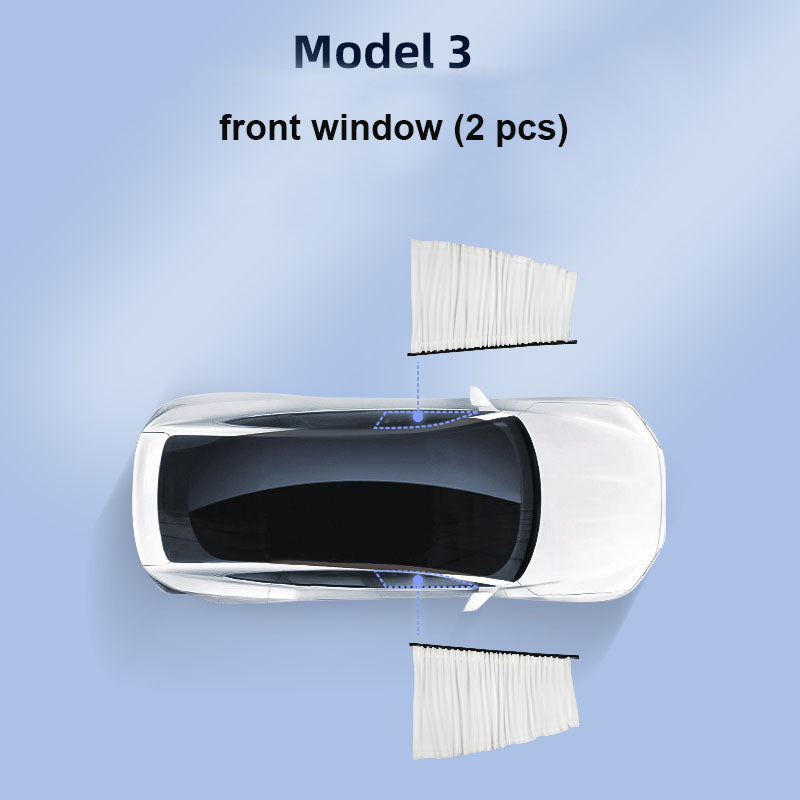 Tesla Side Window Track Slide Privacy Curtain Sunshade For Model 3/Y