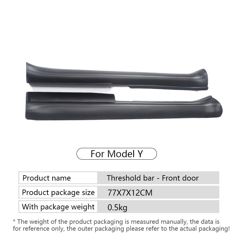 Carbon Fiber Color Door Sill Protector + Trunk Sill Protector for Tesla Model Y 2021-2024