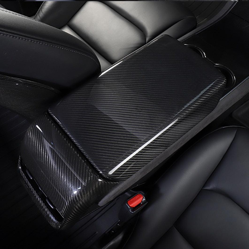 [Real Carbon Fiber] Armrest Cover For Tesla Model 3 / Y, Center Console Cover (2017-2023)