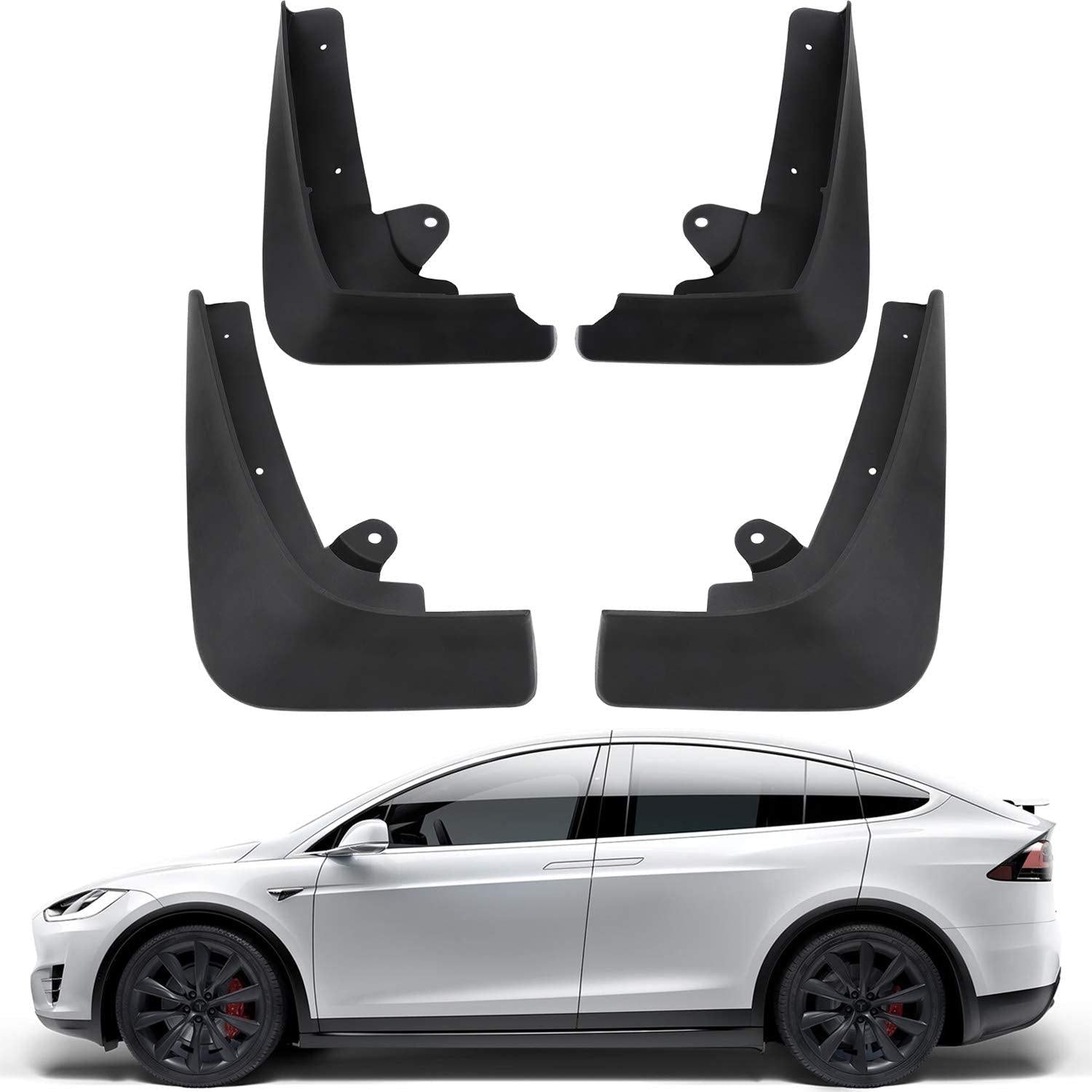 Mud Flaps Splash Guards (4 Pcs) – For Tesla Model X (2015-2020)