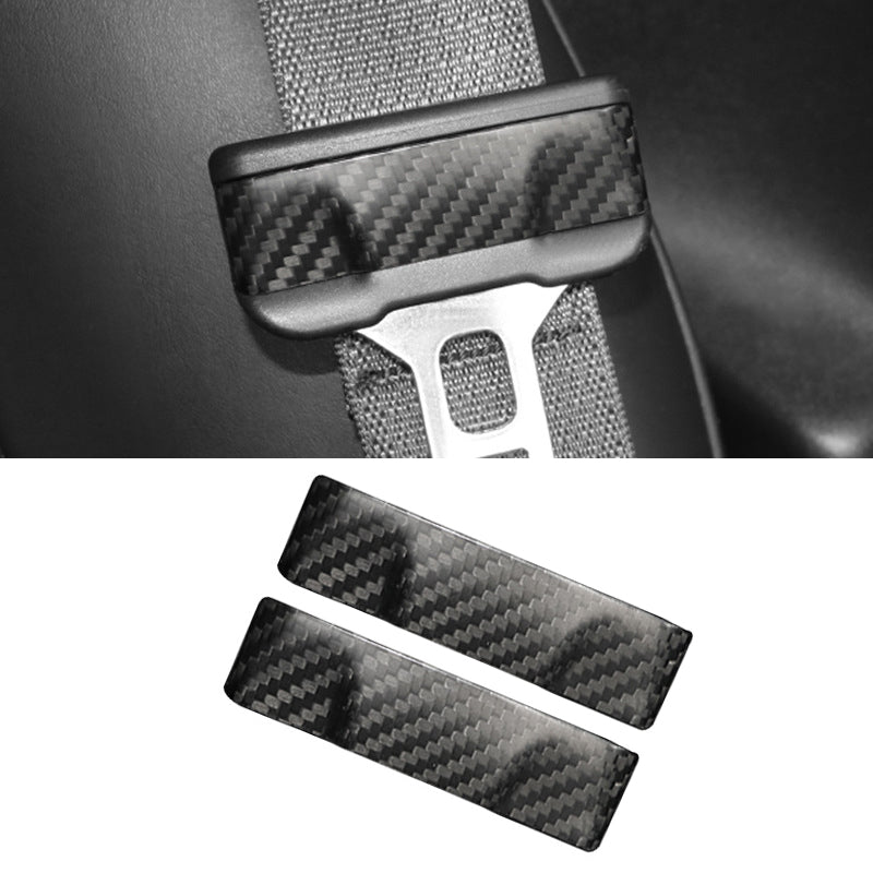 [Real Carbon Fiber] Seat Belt Fascia Cover For Model 3/Y Accessories (2017-2023)