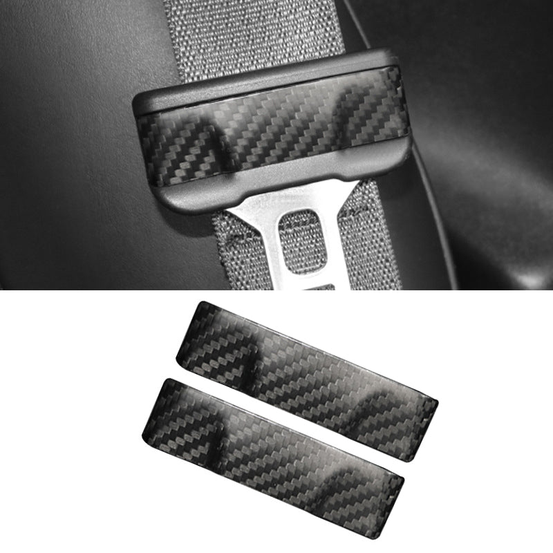 Carbon Fiber Seat Belt Fascia Cover – For Tesla Model 3/Y (2017-2024)