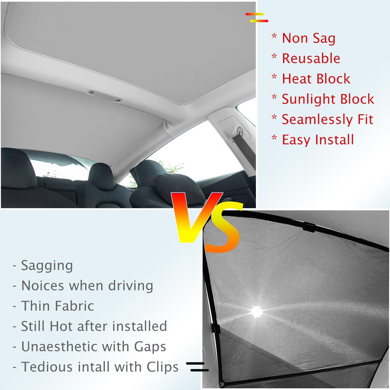 Electrostatic Adsorption Sunroof Sunshade – For Tesla Model 3/Y