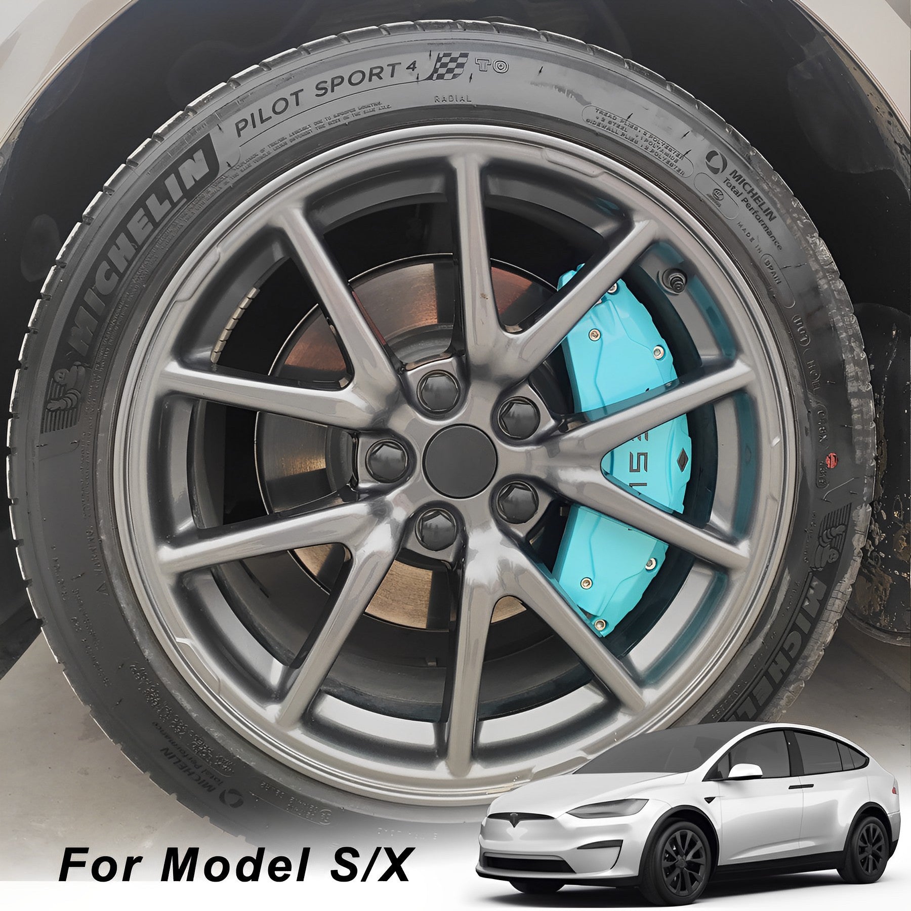 Brake Caliper Covers (4 Pcs) – For Tesla Model S/X (2017-2020)